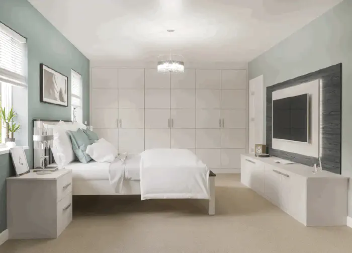 Fitted bedroom range in Matt Cashmere Rialto