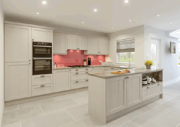 Fitted kitchen range in Alnwick Cashmere Oak
